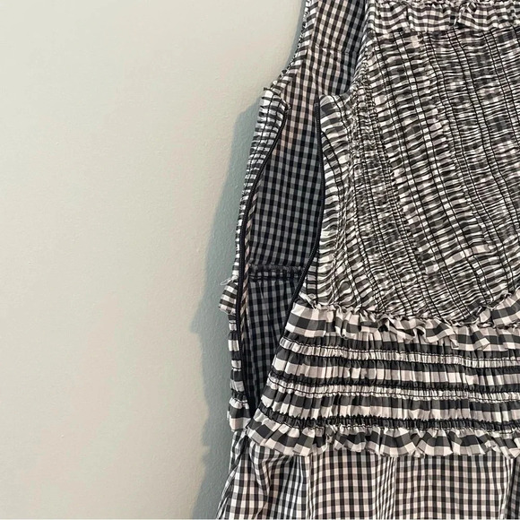 3.1 Phillip Lim Smocked Gingham Top Black/White 2 - Picture 7 of 15